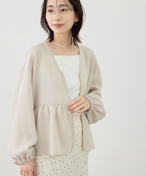 ROPE' PICNIC(ロペピクニック)の「メッシュペプラムブルゾン(ブルゾン・レディース・ブラック/ベージュ系その他/ホワイト/ネイビー・FREE)」の17枚目の写真