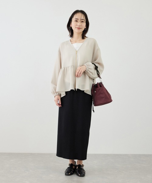 ROPE' PICNIC(ロペピクニック)の「メッシュペプラムブルゾン(ブルゾン・レディース・ブラック/ベージュ系その他/ホワイト/ネイビー・FREE)」の18枚目の写真