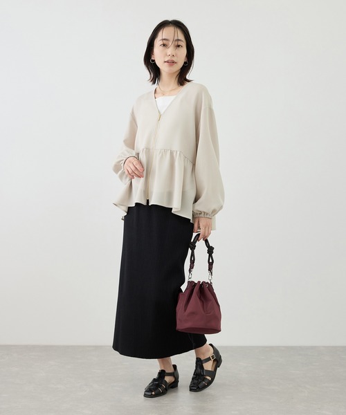 ROPE' PICNIC(ロペピクニック)の「メッシュペプラムブルゾン(ブルゾン・レディース・ブラック/ベージュ系その他/ホワイト/ネイビー・FREE)」の19枚目の写真