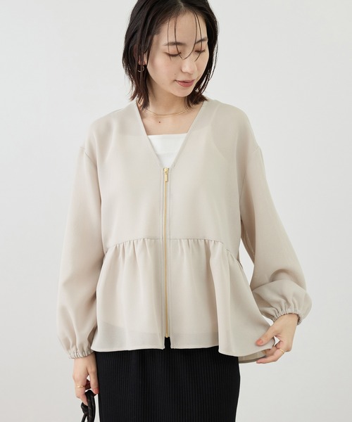 ROPE' PICNIC(ロペピクニック)の「メッシュペプラムブルゾン(ブルゾン・レディース・ブラック/ベージュ系その他/ホワイト/ネイビー・FREE)」の21枚目の写真