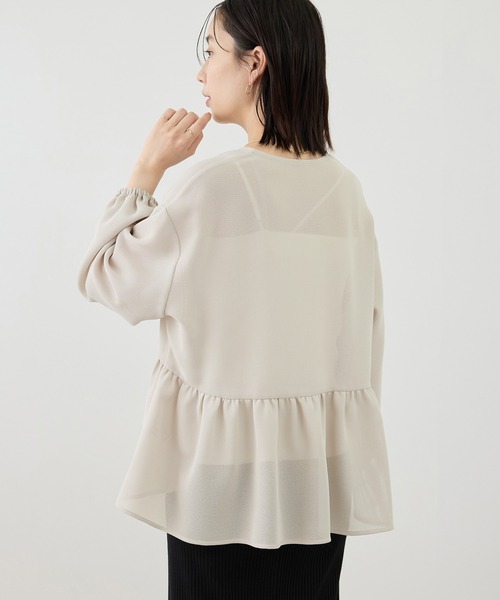 ROPE' PICNIC(ロペピクニック)の「メッシュペプラムブルゾン(ブルゾン・レディース・ブラック/ベージュ系その他/ホワイト/ネイビー・FREE)」の22枚目の写真