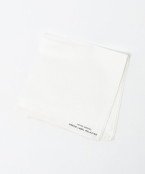 green label relaxing（グリーンレーベルリラクシング）の「GLR シルク ソリッド ポケットチーフ（ポケットチーフ・メンズ・ホワイト/シルバー・FREE）」の2枚目の写真