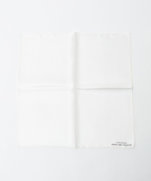 green label relaxing（グリーンレーベルリラクシング）の「GLR シルク ソリッド ポケットチーフ（ポケットチーフ・メンズ・ホワイト/シルバー・FREE）」の7枚目の写真