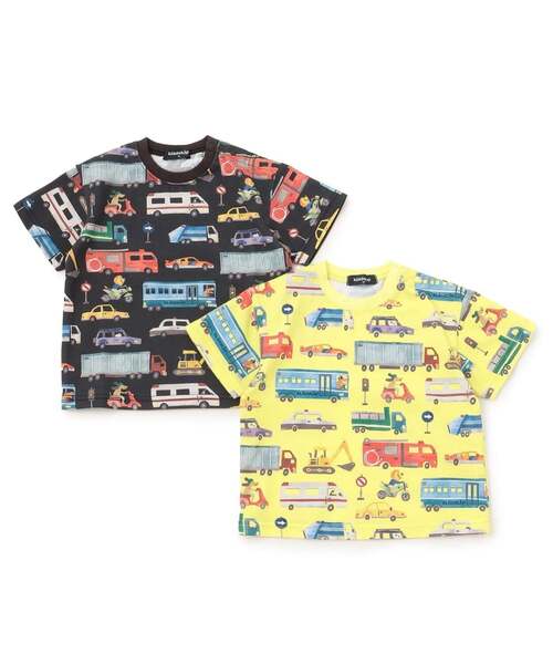 kladskap（クレードスコープ）の「乗り物総柄半袖Tシャツ（Tシャツ/カットソー・キッズ・ブラック/イエロー・120cm/110cm/100cm/90cm/130cm）」の9枚目の写真