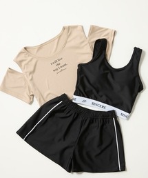 LOVETOXIC（ラブトキシック）の「【LOVETOXIC/ラブトキシック】キッズ肩開き3点セット水着（水着）」