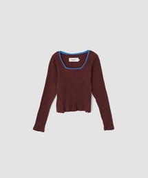JANE SMITH / JOHN SMITH | COTTON EYELET RIB SQUARE NECK PULLOVER(Tシャツ/カットソー)