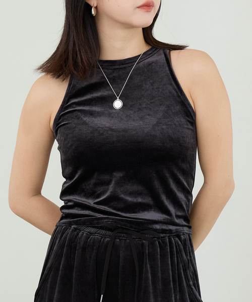 IENA【イエナ】☆ランダムテレコノースリーブ 新品ブラック IENA（イエナ）の「ランダムテレコノースリーブ◇（Tシャツ/カットソー