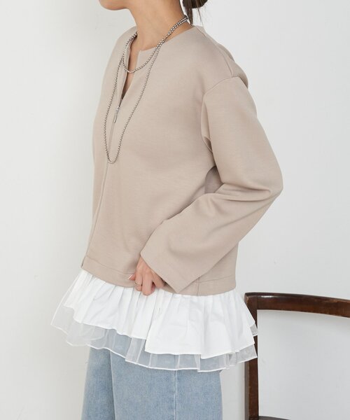 Jena espace merveilleux（ジェナ　エスパスメルヴェイユ）の「プリーツ付ダンボールジャケット（ベスト・レディース・ブラック/ベージュ・FREE）」の21枚目の写真