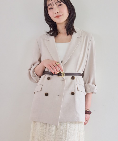 VIS(ビス)の「フラット18mm幅ニュアンス変形サークルバックルベルト(ベルト・レディース・キナリ/ダークブラウン/ブラック/ブラック系その他・FREE)」の5枚目の写真