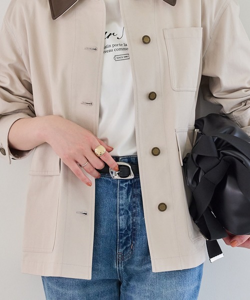 VIS(ビス)の「フラット18mm幅ニュアンス変形サークルバックルベルト(ベルト・レディース・キナリ/ダークブラウン/ブラック/ブラック系その他・FREE)」の7枚目の写真