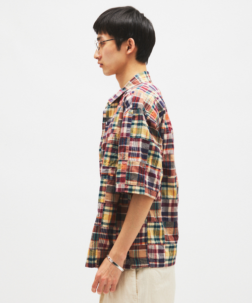 JOURNAL STANDARD(ジャーナルスタンダード)の「パッチ マドラス チェック ボックス 半袖 シャツ(シャツ/ブラウス・メンズ・ネイビー/ベージュ・LARGE/MEDIUM)」の11枚目の写真