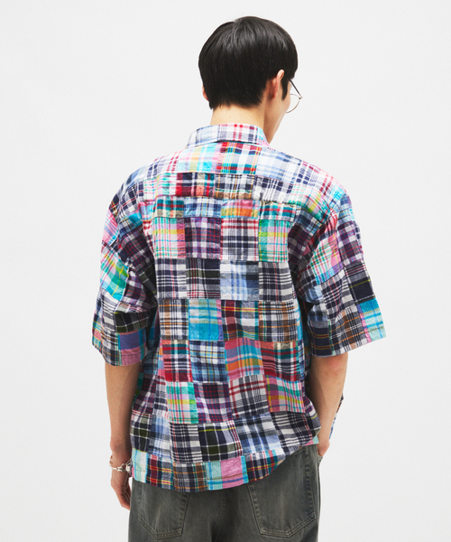 JOURNAL STANDARD(ジャーナルスタンダード)の「パッチ マドラス チェック ボックス 半袖 シャツ(シャツ/ブラウス・メンズ・ネイビー/ベージュ・LARGE/MEDIUM)」の20枚目の写真