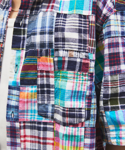 JOURNAL STANDARD(ジャーナルスタンダード)の「パッチ マドラス チェック ボックス 半袖 シャツ(シャツ/ブラウス・メンズ・ネイビー/ベージュ・LARGE/MEDIUM)」の22枚目の写真