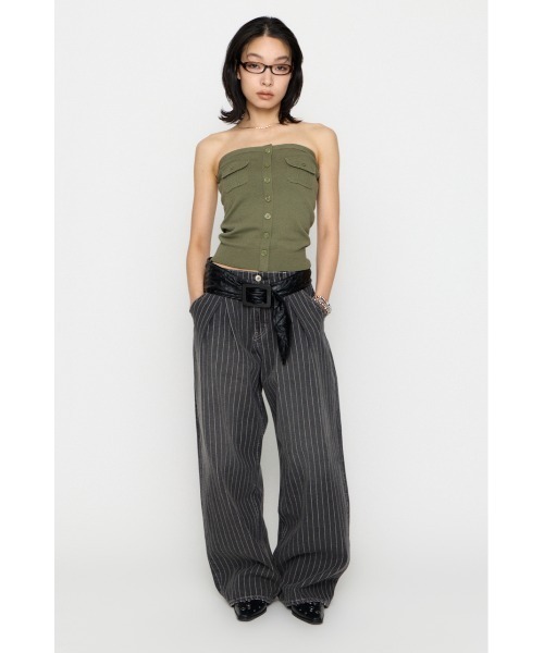 LAGUA GEM（ラグアジェム）の「STRIPE TUCK WIDE デニム（デニムパンツ
