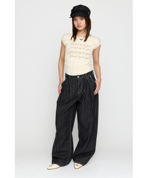 LAGUA GEM（ラグアジェム）の「STRIPE TUCK WIDE デニム（デニムパンツ