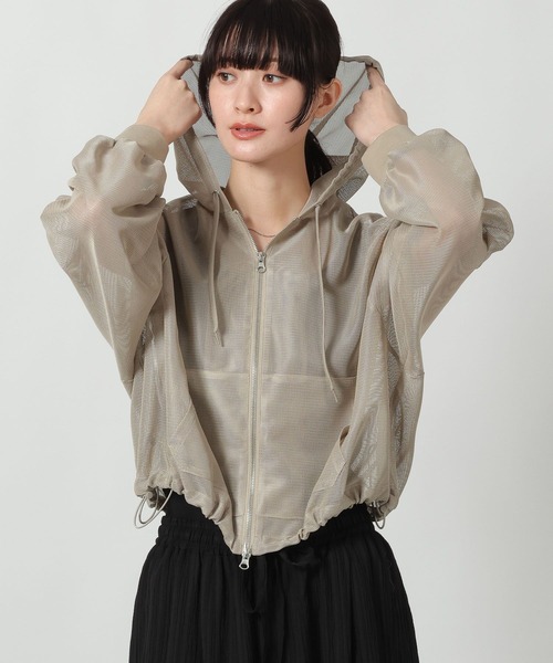 LAKOLE（ラコレ）の「メッシュZIPパーカー / 664837（パーカー・レディース・サンドグレー/アイボリー/ブラック・LARGE/MEDIUM）」の3枚目の写真