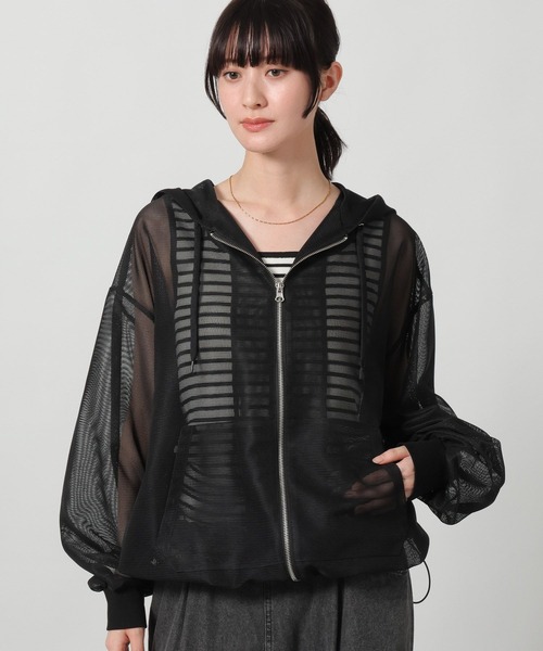 LAKOLE（ラコレ）の「メッシュZIPパーカー / 664837（パーカー・レディース・サンドグレー/アイボリー/ブラック・LARGE/MEDIUM）」の2枚目の写真