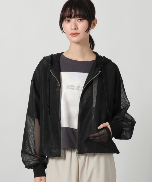 LAKOLE（ラコレ）の「メッシュZIPパーカー / 664837（パーカー・レディース・サンドグレー/アイボリー/ブラック・LARGE/MEDIUM）」の14枚目の写真