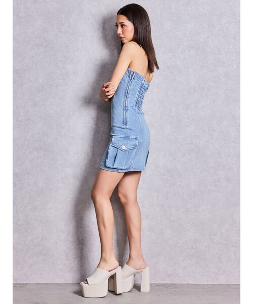 GYDA(ジェイダ)の「GGプレートbijouカットデニムベアワンピース【セットアップ着用可能】(ワンピース・レディース・ライトブルー/ブルー・FREE)」の15枚目の写真