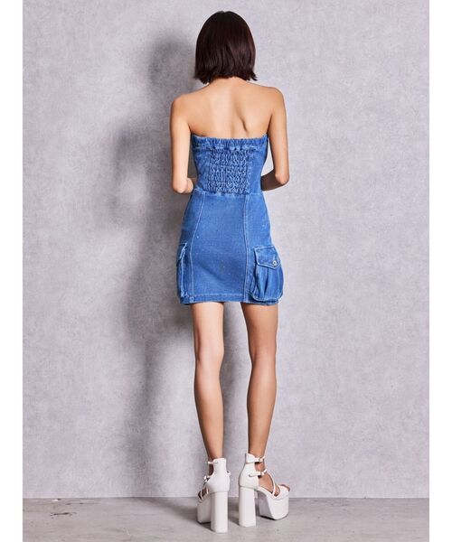 GYDA(ジェイダ)の「GGプレートbijouカットデニムベアワンピース【セットアップ着用可能】(ワンピース・レディース・ライトブルー/ブルー・FREE)」の19枚目の写真