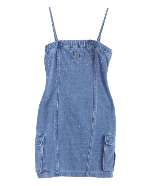 GYDA(ジェイダ)の「GGプレートbijouカットデニムベアワンピース【セットアップ着用可能】(ワンピース・レディース・ライトブルー/ブルー・FREE)」の10枚目の写真
