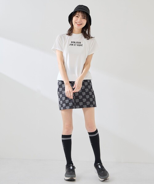 JUN&ROPE'(ジュンアンドロペ)の「強撚スムースドロストモック2WAYプルオーバー/UV・接触冷感(Tシャツ/カットソー・レディース・カーキ/ブラック/ホワイト・M/XL/L/S)」の5枚目の写真