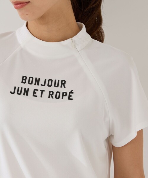 JUN&ROPE'(ジュンアンドロペ)の「強撚スムースドロストモック2WAYプルオーバー/UV・接触冷感(Tシャツ/カットソー・レディース・カーキ/ブラック/ホワイト・M/XL/L/S)」の11枚目の写真