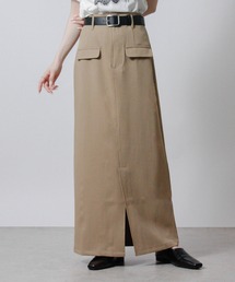 フラップポケット付きストレートスカート ロングスカート