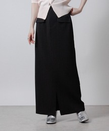フラップポケット付きストレートスカート ロングスカート