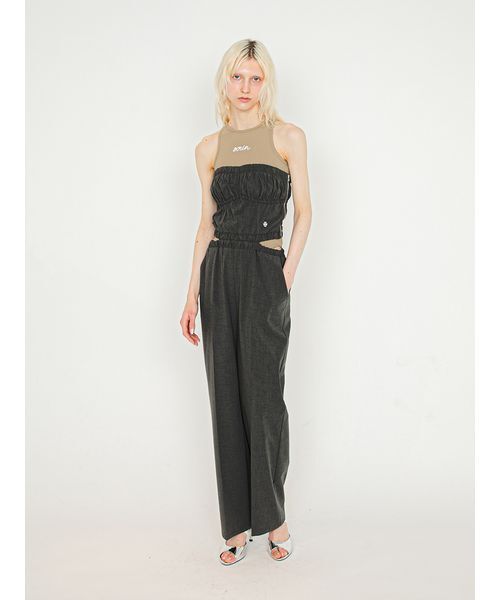 Gathered Bare Jumpsuit/ギャザード ベアジャンプスーツ（つなぎ