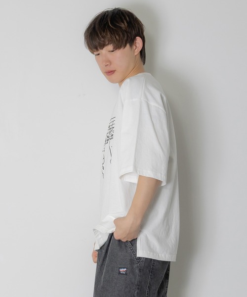 ScoLar Parity（スカラーパリティ）の「362109：片思いクマと全力拒否ネコTシャツ（Tシャツ/カットソー・レディース・イエロー/ブラック/オフホワイト・M/S）」の6枚目の写真