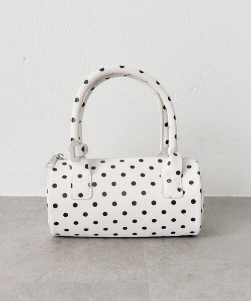 MiMi　　bibibag   ドットホワイト　チェーン JIMMY CHOO Micro Bon Bon 全面パール付きサテンミニバッグ (Jimmy