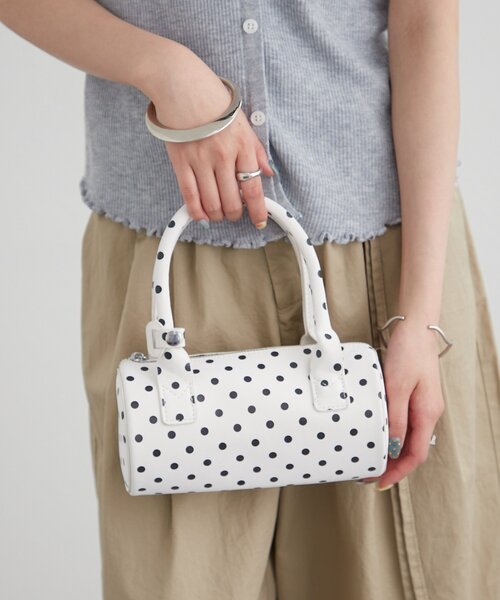 mystic(ミスティック)の「ドットminiBAG(ハンドバッグ・レディース・ブラック/オフホワイト・ONE SIZE)」の5枚目の写真