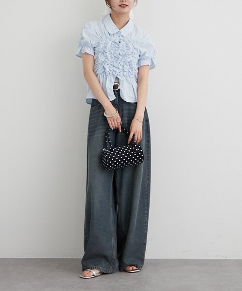mystic(ミスティック)の「ドットminiBAG(ハンドバッグ・レディース・ブラック/オフホワイト・ONE SIZE)」の4枚目の写真