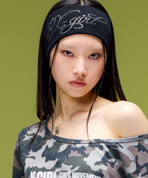 X-girl(エックスガール)の「RHINESTONE HEADBAND(ヘアバンド・レディース・アッシュ/ブラック・ONE SIZE)」の7枚目の写真