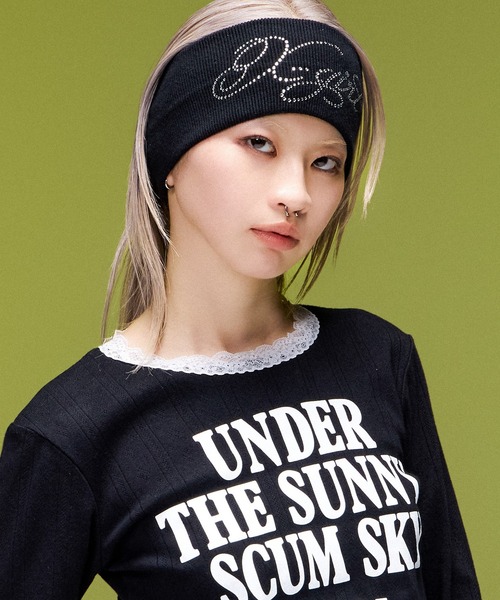 X-girl(エックスガール)の「RHINESTONE HEADBAND(ヘアバンド・レディース・アッシュ/ブラック・ONE SIZE)」の13枚目の写真