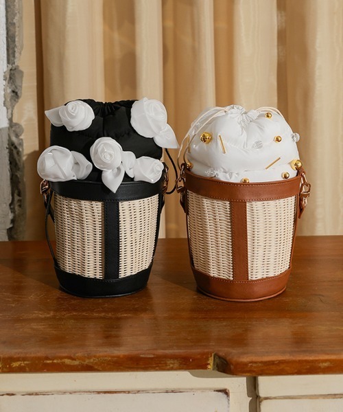 DONOBAN(ドノバン)の「Bloom Basket Bag(かごバッグ・レディース・ブラウン/ブラック・ONE SIZE)」の3枚目の写真