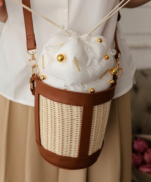 DONOBAN(ドノバン)の「Bloom Basket Bag(かごバッグ・レディース・ブラウン/ブラック・ONE SIZE)」の12枚目の写真