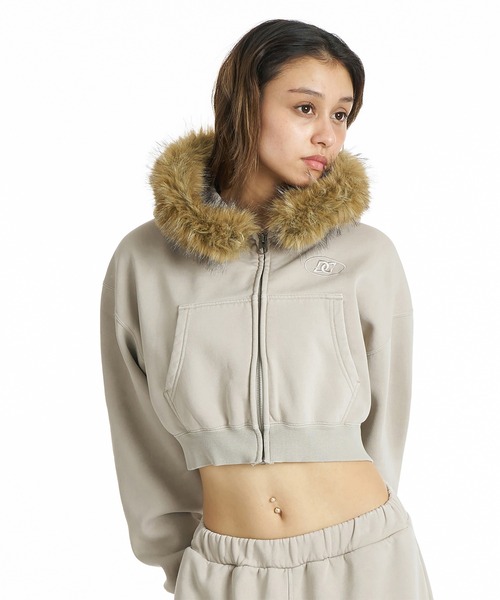DC(ディーシー)の「DC/ディーシー 26 WS FUR HIDDEN ZH パーカー LZH264309(パーカー・レディース・ベージュ/ピンクベージュ/スミクロ/ブラックミックス/ミックスグレー・M/L)」の4枚目の写真
