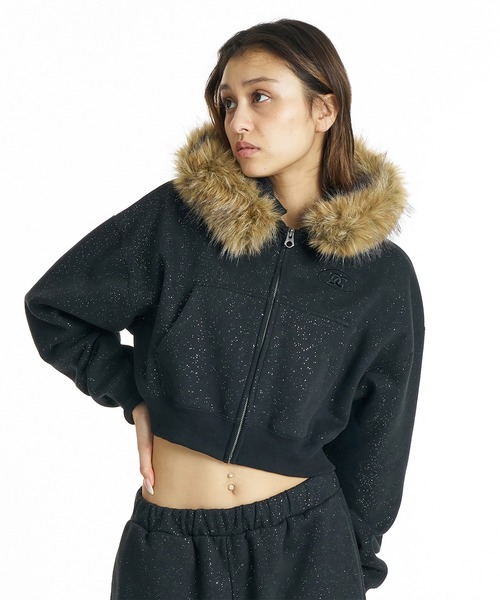 DC(ディーシー)の「DC/ディーシー 26 WS FUR HIDDEN ZH パーカー LZH264309(パーカー・レディース・ベージュ/ピンクベージュ/スミクロ/ブラックミックス/ミックスグレー・M/L)」の2枚目の写真