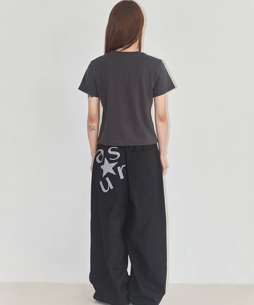 as you are(アズユーアー)の「ASUR/スターパッチクロップTシャツ(Tシャツ/カットソー・レディース・チャコールグレー/ホワイト/ブラック・FREE)」の10枚目の写真