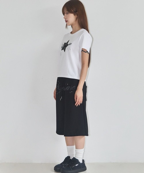 as you are(アズユーアー)の「ASUR/スターパッチクロップTシャツ(Tシャツ/カットソー・レディース・チャコールグレー/ホワイト/ブラック・FREE)」の18枚目の写真