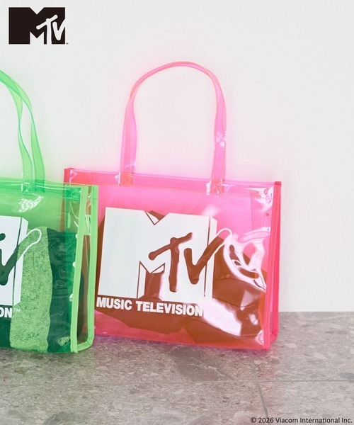 LOWRYS FARM(ローリーズファーム)の「MTVロゴPVCバッグ 668998(トートバッグ・キッズ・グリーン系その他/ピンク系その他/オフホワイト・FREE)」の1枚目の写真