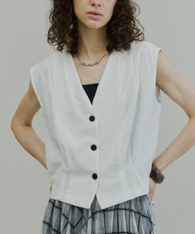 V-neck Tuck Vest / Vネックタックベスト