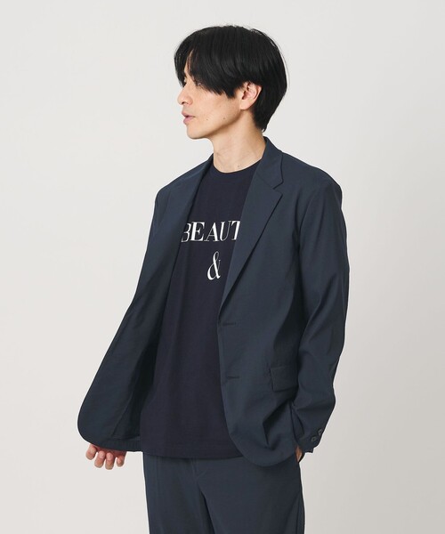 BEAUTY&YOUTH UNITED ARROWS(ビューティーアンドユースユナイテッドアローズ)の「MIXTURE ナイロン コンフォート ジャケット ヨコストレッチ 撥水機能 ウォッシャブル セットアップ対応(テーラードジャケット・メンズ・ダークグレー/ブラック/ネイビー・S/M/XL/L)」の3枚目の写真