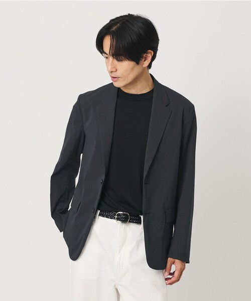 BEAUTY&YOUTH UNITED ARROWS(ビューティーアンドユースユナイテッドアローズ)の「MIXTURE ナイロン コンフォート ジャケット ヨコストレッチ 撥水機能 ウォッシャブル セットアップ対応(テーラードジャケット・メンズ・ダークグレー/ブラック/ネイビー・S/M/XL/L)」の2枚目の写真