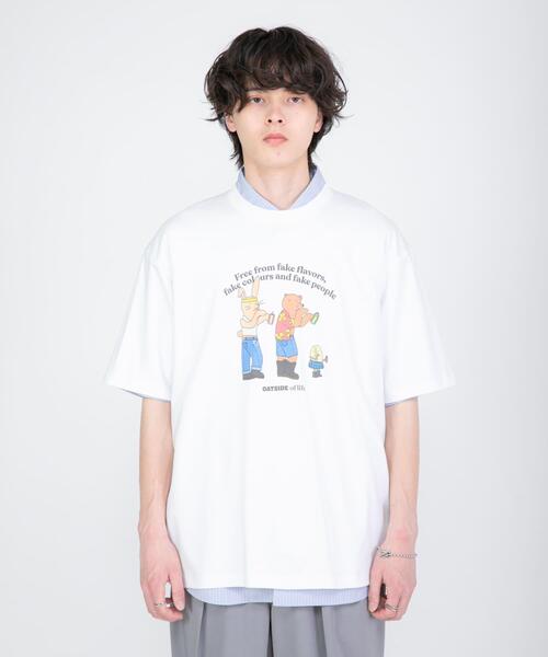 SENSE OF PLACE by URBAN RESEARCH（センスオブプレイスバイアーバンリサーチ）の「『別注』OATSIDE×SENSE OF PLACE　グラフィックTシャツA（Tシャツ/カットソー・メンズ・ホワイト/チャコールグレー/グリーン・MEDIUM/LARGE）」の6枚目の写真