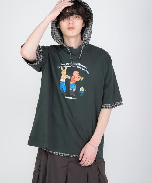 SENSE OF PLACE by URBAN RESEARCH（センスオブプレイスバイアーバンリサーチ）の「『別注』OATSIDE×SENSE OF PLACE　グラフィックTシャツA（Tシャツ/カットソー・メンズ・ホワイト/チャコールグレー/グリーン・MEDIUM/LARGE）」の22枚目の写真