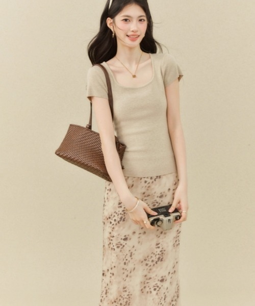 gossip!ロサンゼルス(ゴシップロサンゼルス)の「【Y2Kガーリー】レトロ レオパード柄シフォンロングスカート ウエストゴム仕様(スカート・レディース・ベージュ・M)」の22枚目の写真