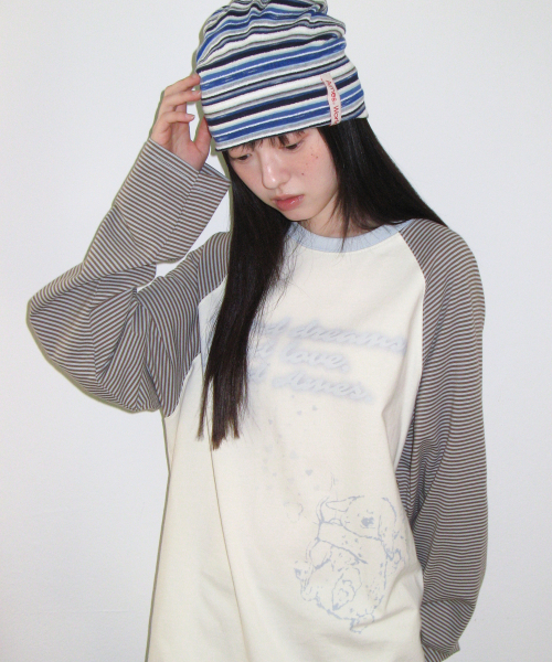 AMESWORLDWIDE(アメスワールドワイド)の「CUPID RABBIT STRIPE RAGLAN LS TEE BLUE(Tシャツ/カットソー・レディース・その他・SMALL/MEDIUM/LARGE)」の9枚目の写真